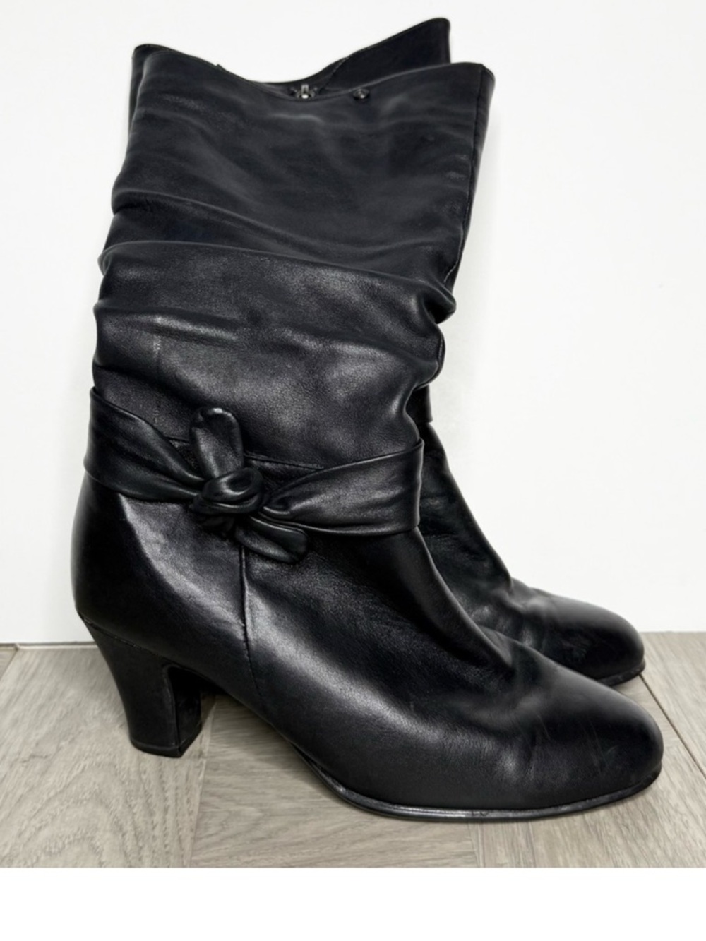 Blondo Black Leather Heel Boot 7 1/2 W